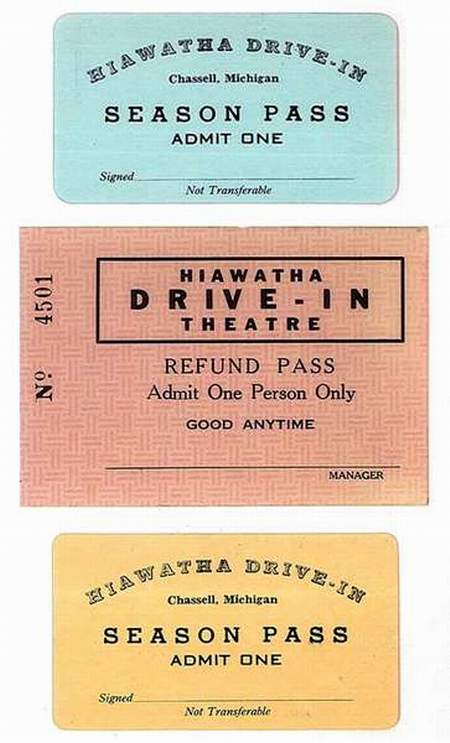Hiawatha Drive-In Theatre - Tickets Courtesy Scott Heckel